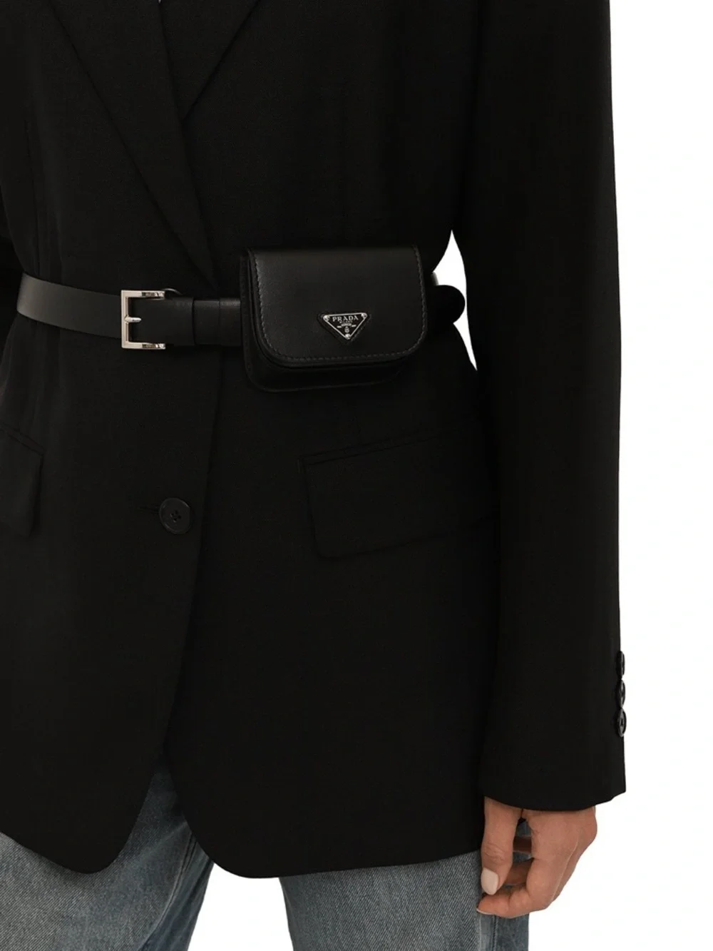Prada Black Leather Belt Bag! New with stickers on!